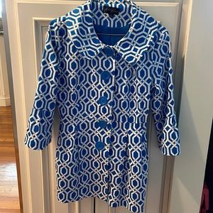 Eden Court Blue and White Trench Coat